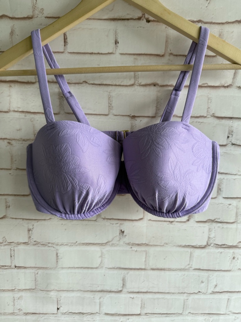 Lilac Floral Molded Cup Bra with Adjustable Straps